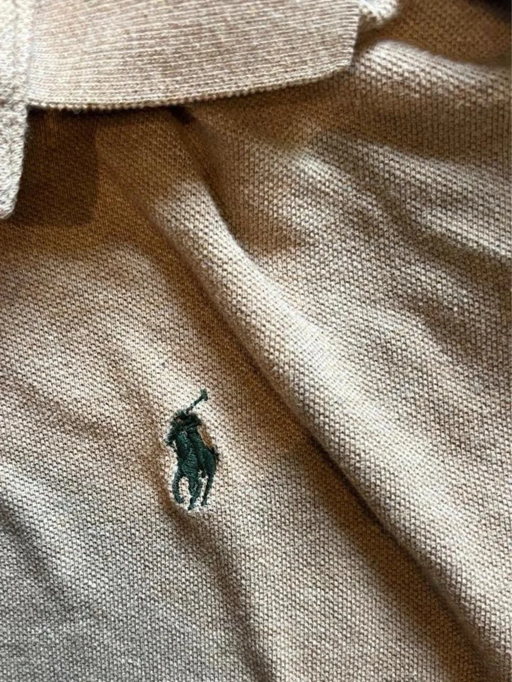 Vintage made in the USA Polo by Ralph Lauren XL Long Sleeve Polo - Beige